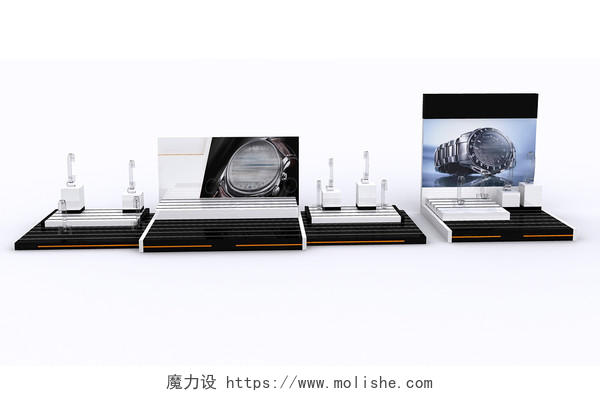 高端黑白配色木喷漆金属拉丝装饰画组合手表展示架手表货架